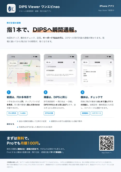 指1本で、DIPSへ瞬間通報。