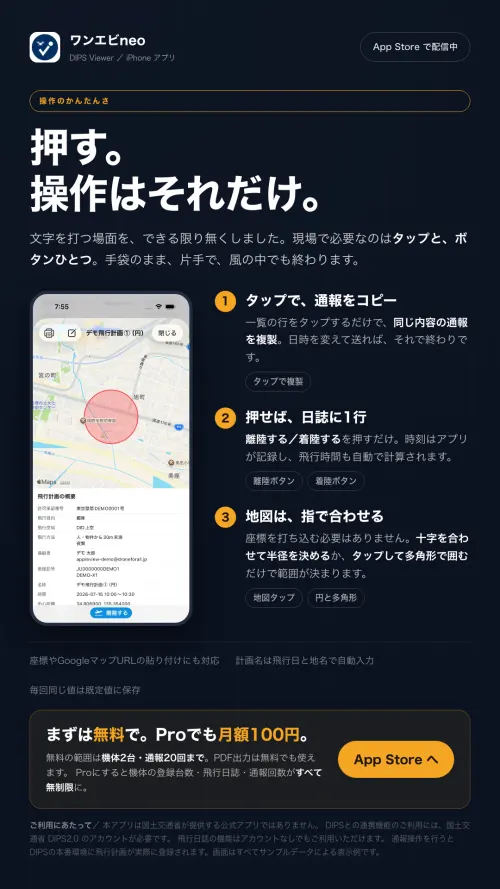 押す。操作はそれだけ。