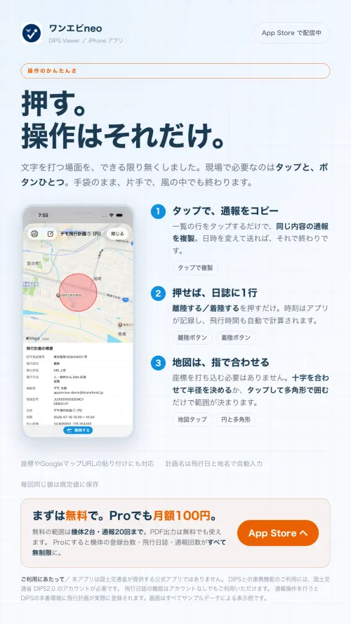 押す。操作はそれだけ。