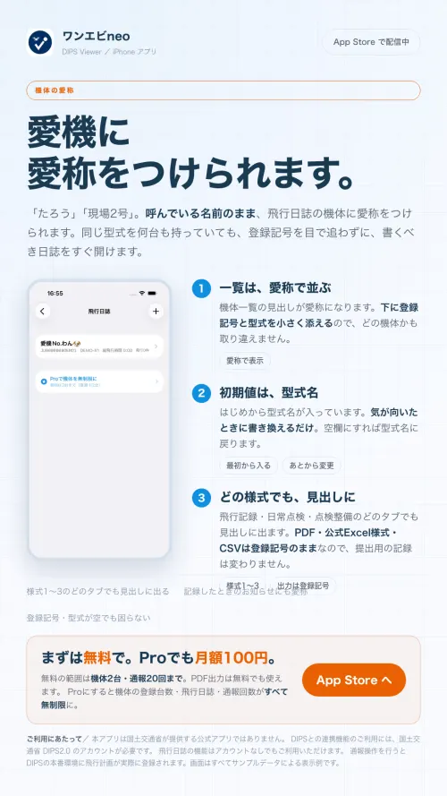 愛機に愛称をつけられます。